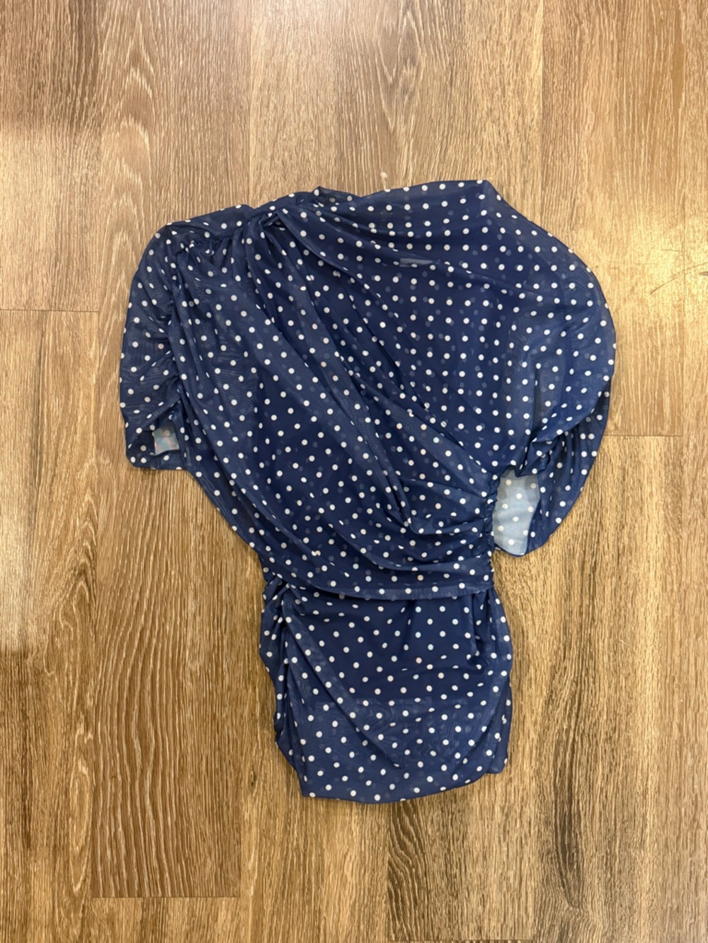 Amanda Uprichard Evianna Top in Navy Dot
